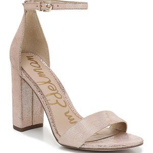 Sam Edelman Yaro Block Heel Sandal Blush Gold NEW